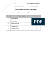 Summary of Personal Wellness Assessment