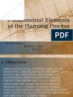 Fundamentals Elements of The Planning Process