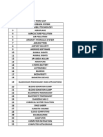 Seminar Topic List