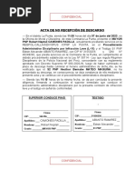 Acta de No Recepción de Descargo