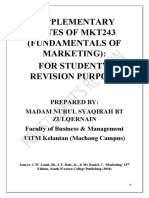 New Supplementary Notes of Mkt243 Chapter 1