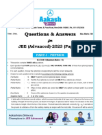 JEE ADV 2023 Aakaash Byjus PI Key