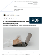 5 Simple Techniques To Write Your Code More Efficiently in Python - by Chris Zita - Towards Data Science