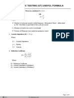 Ultrasonic Testing Useful Formula