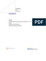 Apple Inc: Quarterly Report Pursuant To Sections 13 or 15 (D) Filed On 04/21/2010 Filed Period 03/27/2010