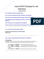 Accomplishment STAR Technique For Job Interviews Project Worksheet