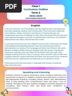 Class 1 Second Term Curriculum Outline