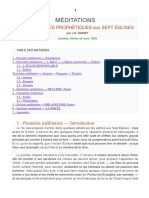 Méditations Sur Les Épîtres Prophétiques Aux 7 Églises - J N DARBY