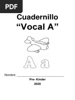 Pre Kinder Cuadernillo Vocal A para El Hogar