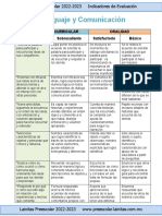 Preescolar - Indicadores de Evaluación (2022-2023)