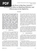 Unleashing The Power of Big Data Analytics: Examining Its Effect On Marketing Efficiency and Effectiveness in The Digital Era