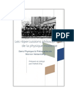 Les Repercussions Philosophiques de La Physique Moderne