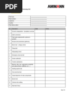 Commissioning Check List