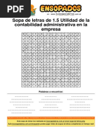 Sopa de Letras de 15 Utilidad de La Contabilidad Administrativa en La Empresa