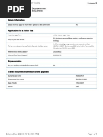 Application Summary Group Information