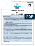 Answer Solution NEET-2023 (Code-F6) Final