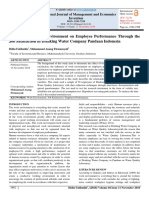 The Effect of Work Environment On Employee Performance Through The Job Satisfaction in Drinking Water Company Pandaan Indonesia