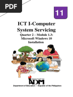 ICT I-Computer System Servicing: Quarter 2 - Module 1.3: Microsoft Windows 10 Installation