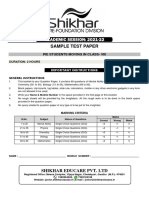 Academic Session: 2021-22: Sample Test Paper