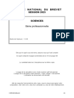 Sujet Pro Sciences Brevet