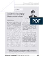 ¿Las Expectativas Se Transmiten Vía Mortis Causa? Notas Sobre La Llamada "Posesión Civilísima"