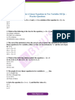 Class 9 Maths Chapter 4 Linear Equations in Two Variables MCQs