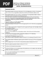 Chennal Public School Class Xii Mathematics: Chapter1: Relations and Functions Equivalence Relation