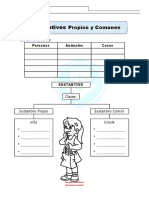 Ficha de Sustantivos Propios y Comunes