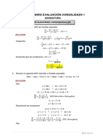 ECUACIONES DIFERENCIALES Solucionario Evaluación Consolidado 1