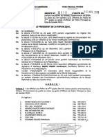 Arrete #/Cab/Pr: Repubuque Du Cameroun