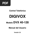 Central Telefónica DIGIVOX. Modelo DVX Manual Del Usuario. Versión 3.0