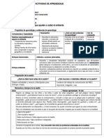 ACTIVIDAD DE APRENDIZAJE - Acciones para Cuidar El Ambiente.