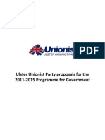 Ulster Unionist Party Proposals For The 2011-2015 Programme For Government