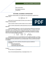 Rational Algebraic Expressions