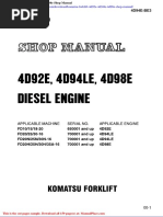 Komatsu Forklift 4d92e 4d94le 4d98e Shop Manual