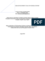 Impacts of Sustainable Development Goals On Economic Growth in Nigeria