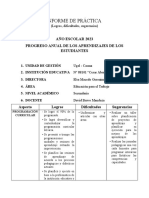 INFORME de PRÁCTICA (Logros, Dificultades, Sugerencias)