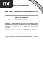 4024 Mathematics: MARK SCHEME For The October/November 2008 Question Paper