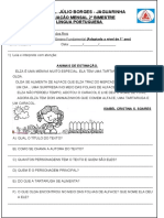 Avaliação Adaptda L.P Mensal 2º B - 2023