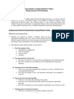 Guidelines For Post Experiential Reflective Paper