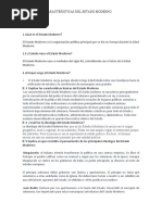 Formación y Características Del Estado Moderno Respuestas