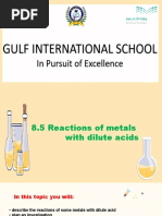 8.5 Reactions of Metals With Dilute Acids