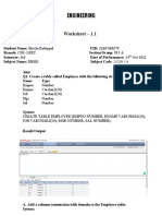 Worksheet 1.1 DBMS by SHVETA RATTANPAL