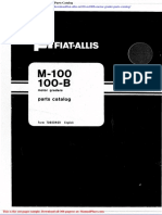 Fiat Allis m100 m100b Motor Grader Parts Catalog