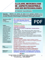 Formation Continue Biologie Cellulaire, Biochimie & Microbiologie: Aspects Industriels Fondamentaux Des Biotechnologies 2012