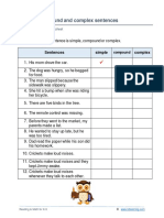 Grade 3 Simple Compound Complex Sentences B