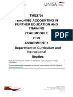 Unisa Assignment 1 TMS3701 2023