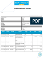 Current & Saving Account Statement: Mohd Rashid S O MR Anvar Hussain Vill Kurri Post Chandoi Pilibhit