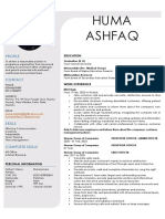 Huma Ashfaq CV