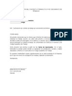 Carta Terminacion Del Contrato Termino Fijo Vencimiento de Terminos